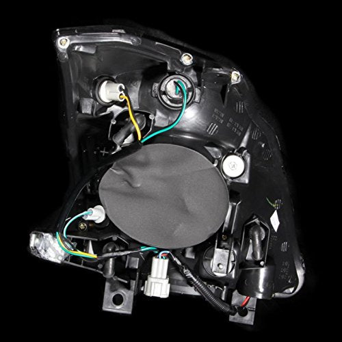 Sppc Headlights Black Assembly Set For Nissan 350Z - (Pair) Driver Left And Passenger Right Side Replacement Headlamp